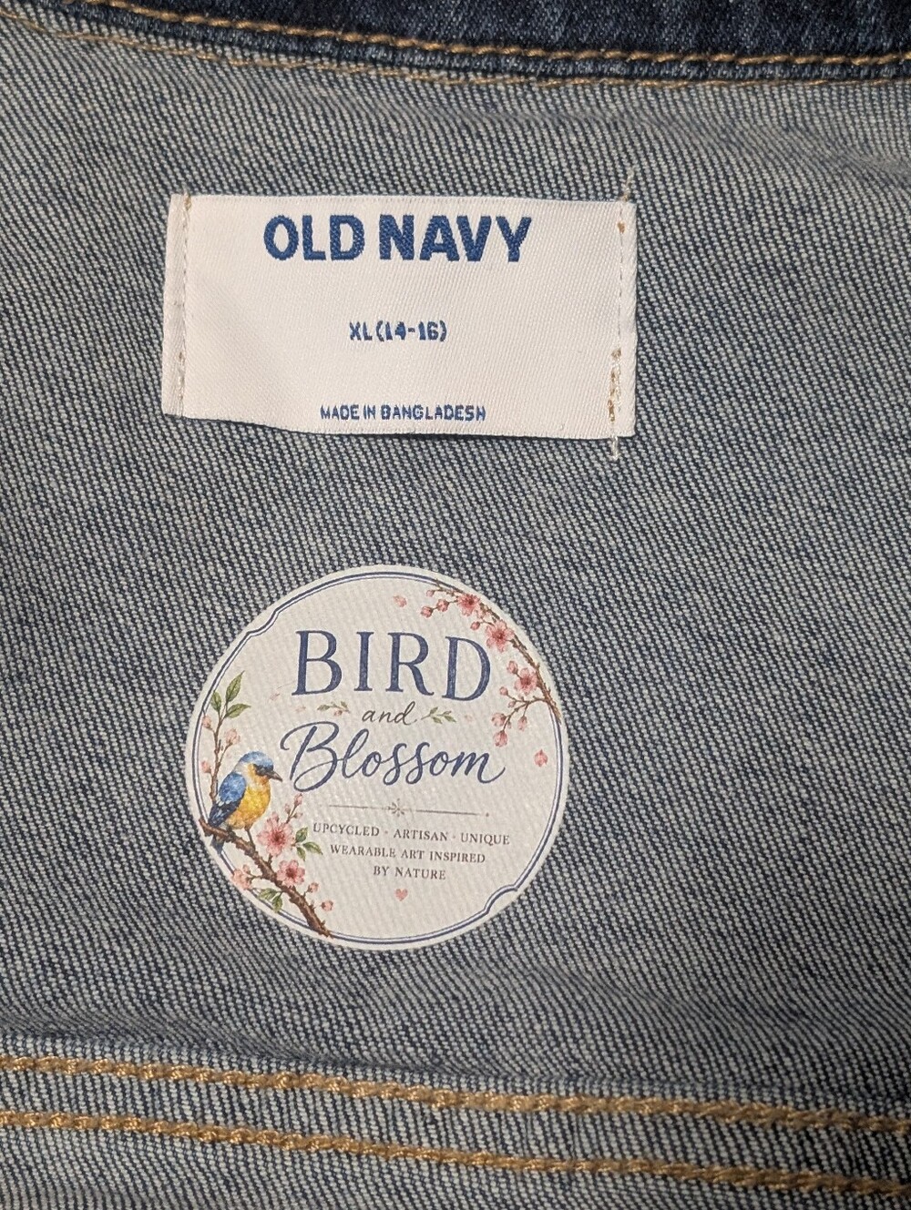 UpCycled | Old Navy | Youth XL (Women's S) | Horse & Butterfly | Bird & Blossom - Picture 6 of 7